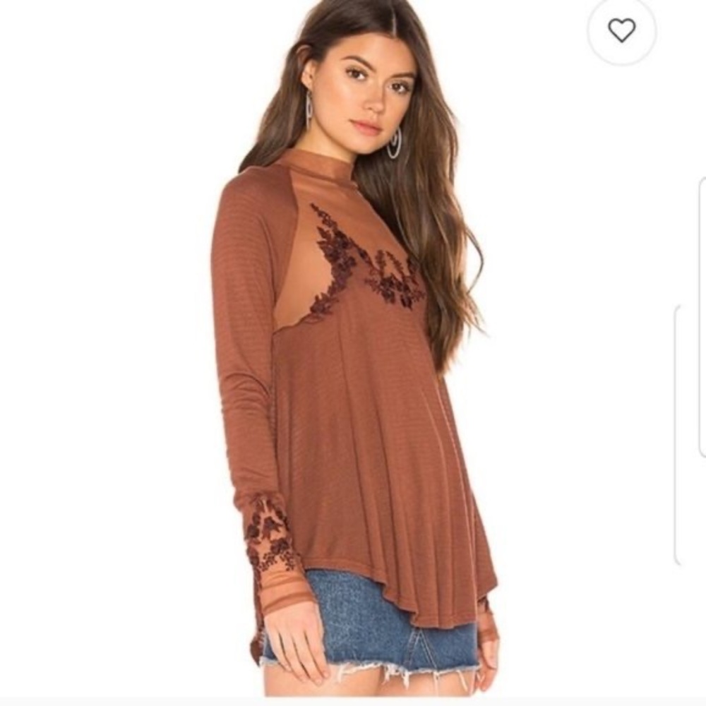 Rusty brown free people top.